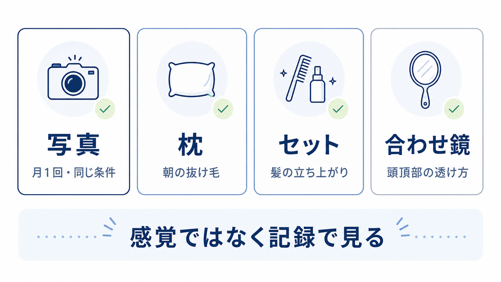 AGA内服薬6ヶ月目に合わせ鏡で頭頂部を確認する男性