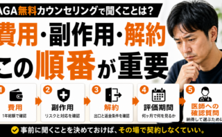 AGA無料カウンセリングで聞くことは？費用・副作用・解約の順番
