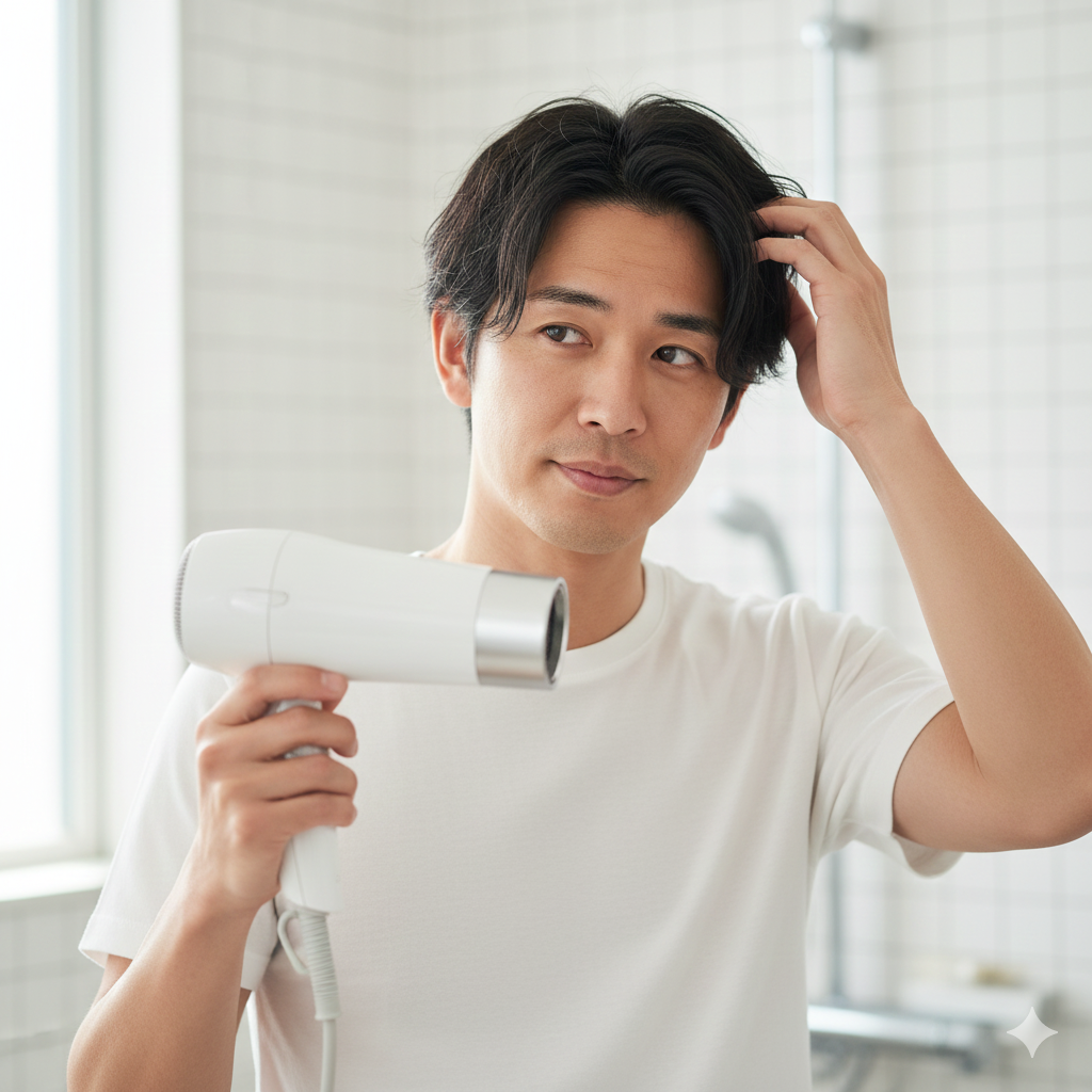 ドライヤーを使うとハゲる?頭皮を守る乾かし方7手順とコツ 20 ドライヤーの正しい乾かし方手順(頭皮優先で短時間)