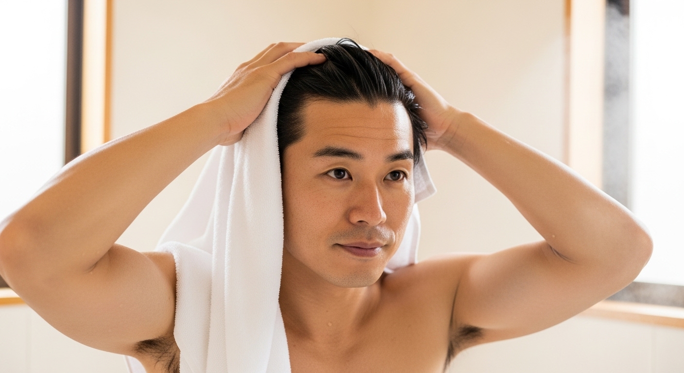 濡れたまま寝るときの対策の順番（時短手順）