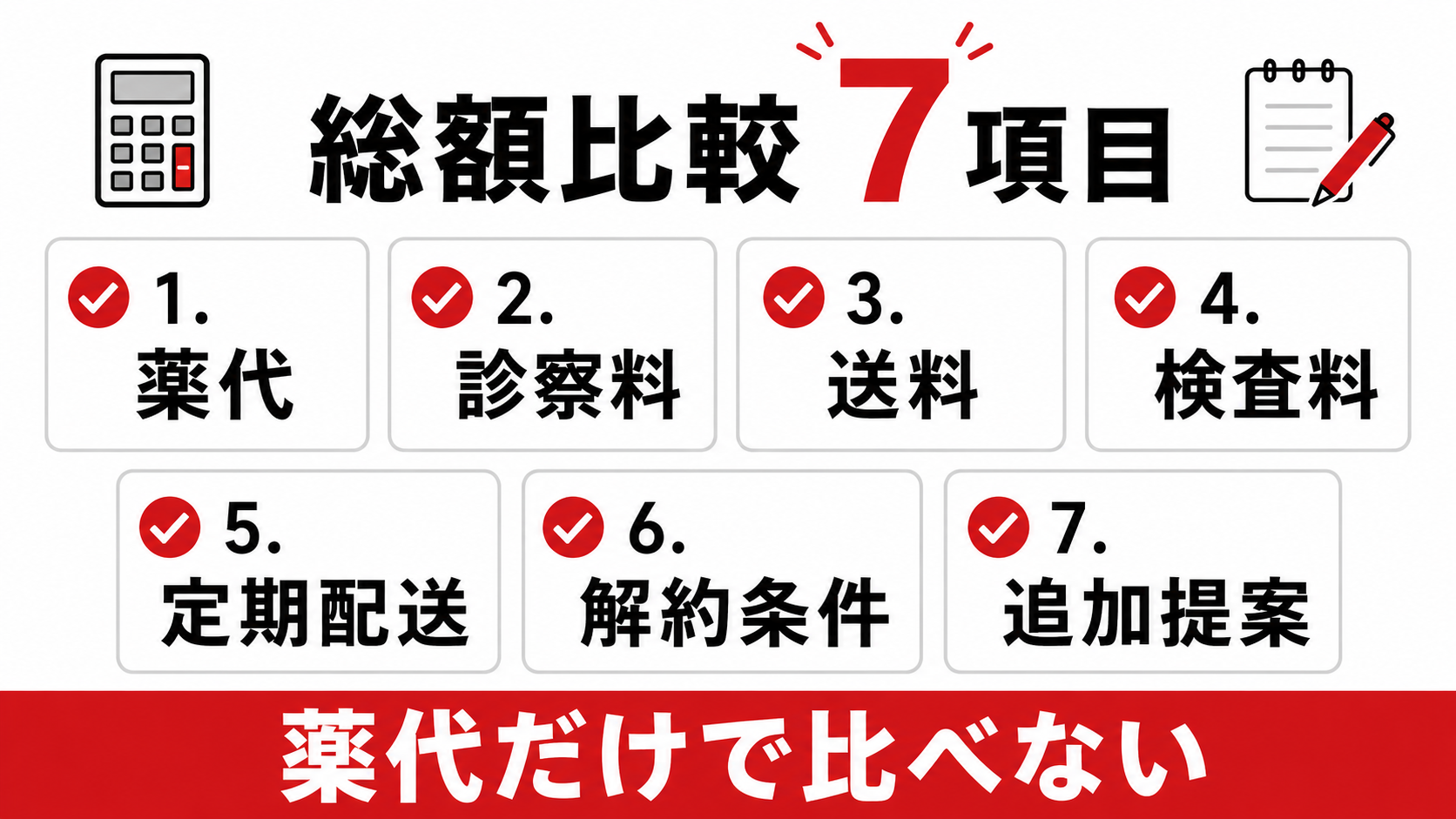 AGA治療の総額比較で確認する7項目チェック表