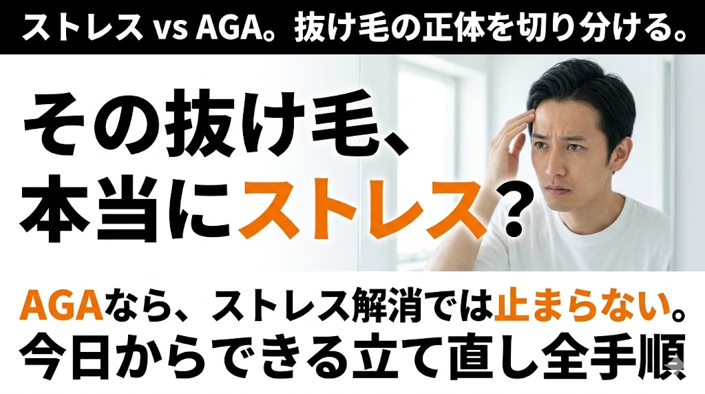 ストレスで抜け毛が増えた？AGAと見分ける4つのチェックと立て直し手順
