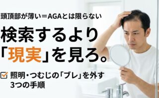 頭頂部が薄いのはAGA？3つの見分け方と対処法