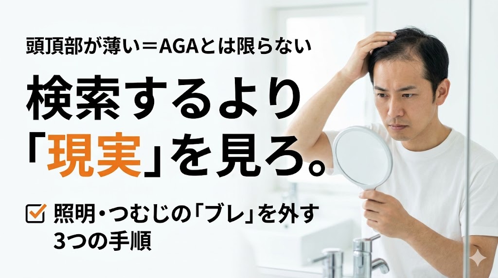 頭頂部が薄いのはAGA？3つの見分け方と対処法