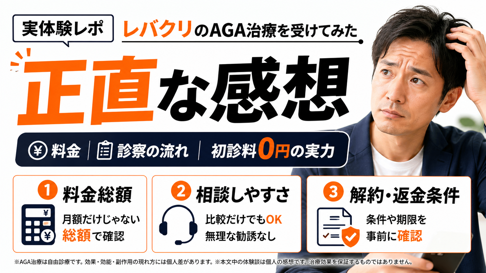 【実体験レポ】レバクリのAGA治療を受けてみた正直な感想｜料金・診察の流れ・初診料0円の実力